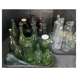 Large Lot Of Glass Bottles.