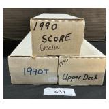 1990 Baseball Cards, Upper Deck, Score, Topps.