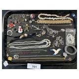 Costume Jewelry, Necklaces, Earrings, Brooches.