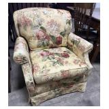 Clean Floral Upholstered Armchair.