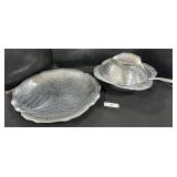 Arthur Court Cabbage Leaf Pattern Bowl & Platter