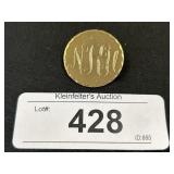 12k Gold Initial Engraved Brooch.