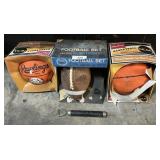 Rawlings Basketballs & Pro-Sports Football Set.