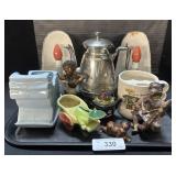 Black Americana Figures, Teapot, Electric Candles.