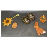Foltz & Breininger Redware Pottery Ornaments, Eggs