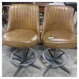 2 Mid Century Modern Vinyl Bar Stools.