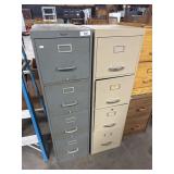 (2) Pressed Steel Filing Cabinets.