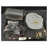 Cameras, Keys, Hats.