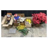 Hershey Adv Tins, Faux Flowers, Douglas Bear.