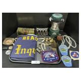 Myerstown Patches & Ashtray, FD Buttons, Avon.