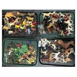 Toy Farm Animals, Soldiers, Cowboys, Horses.