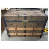 Vtg Steamer Style Trunk.