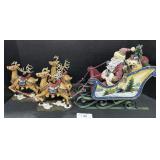 Christmas Decor Reindeer, Sleigh & Santa,