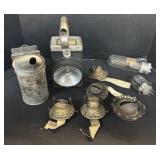 Bee Smoker, RCA Tubes, Oil Lamp Parts.