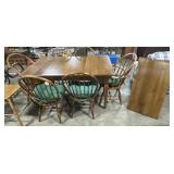 Dining Table w/ 6 Chairs & 1 Leaf.