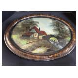 Antique Reverse On Glass Painting.