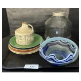 Hand Blown Glass Bowl, Michterï¿½s Decanter.