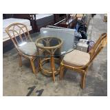 Vtg Bamboo & Rattan Dining Table.