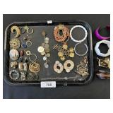 Lot Of Costume Jewelry, Brooches, Bracelets.