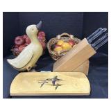 Faux Fruit Centerpieces, Kitchen Knives.