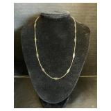 14K Gold Italian Infinity Twisted Bars Necklace.