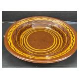 Breininger Redware W/ Slip Decoration Shallow Bowl