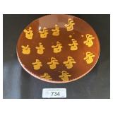 L. Breininger Redware Yellow Slip Design Plate.