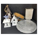 Bird Houses, Glass Serving Plates, Longaberger