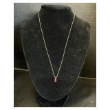 10K Gold Necklace & Ruby Pendant.