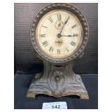 Metal Cased Seth Thomas Long Alarm Mantel Clock
