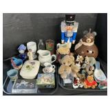 Tin Litho Sand Buckets, Mohair Bears, Gourd Lamp.