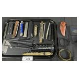 Lot Of Pocket Knives, Kissing Cranes, Sabre.