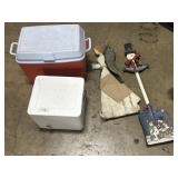 Food Storage Coolers & Christmas Decor Shovel.