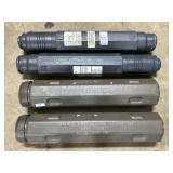 4 Large Military Grade Explosive Carrier Tubes.