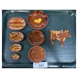 Redware, Breininger Mini Plates, Foltz Cow