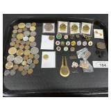 Foreign Currency, Golf Markers, Pins.
