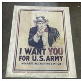 U.S. Army Uncle Sam Advertising Sign.