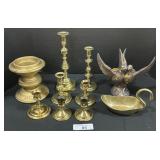 Brass Candle Holders, Ceramic Bird Candle Holder