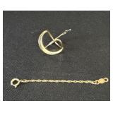 14 KT Gold Necklace Clasp & Earring.