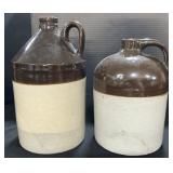 Pair Of Two Tone Stoneware Jugs.