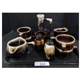 Pfaltzgraff Drip Pattern Mugs & Pitcher.