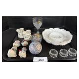 Christmas Ornaments, Crystal Pedestal Glass.;