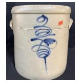 Blue Decorated Stoneware Crock.