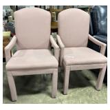 (2) Pink Polkadot Upholstered Armchairs.