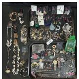 Large Lot Of Costume Jewelry, Earrings, Necklaces.