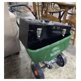 Steel Tool Box, Scotts Seeder.
