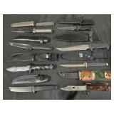 Lot Of Fixed Blade Tactical Knives.