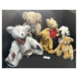 6 Various Teddy Bears, Gund, Karens Treasures.