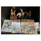 Kid Colt Comic Books, Roy Rogers & Crocket Toys.