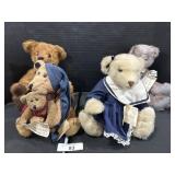 Lot Of 4 Teddy Bears, Heirloom, Bainbridge Bears